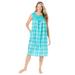 Plus Size Women's Zip Lounger by Dreams & Co. in Aquamarine Plaid (Size 1X)