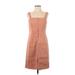 Theory Casual Dress - Sheath Square Sleeveless: Tan Solid Dresses - Women's Size 4