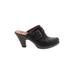 Sofft Mule/Clog: Slip On Chunky Heel Classic Black Print Shoes - Women's Size 7 - Round Toe