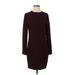 Babaton Casual Dress - Sweater Dress: Burgundy Solid Dresses - Women's Size Small