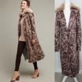 Anthropologie Jackets & Coats | Anthropologie Elevenses Chevril Faux Fur Collar Duster Coat | Color: Brown/Tan | Size: 2