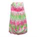 Lilly Pulitzer Dresses | Lilly Pulitzer Strapless Pink Green Pattern Knee Length Dress Women's Size 4 | Color: Green/Pink | Size: 4