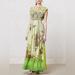 Anthropologie Dresses | Anthropologie Naya Maxi Dress By Geisha Design City Print Empire Waist Gown | Color: Green/White | Size: S