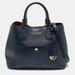 Michael Kors Bags | Michael Kors Navy Blue Leather Front Pocket Tote | Color: Blue/Gold | Size: Os