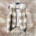 Anthropologie Jackets & Coats | Anthropologie - Skies Are Blue Faux Fur Vest In Cream & Tan (Nwt) | Color: Cream/Tan | Size: M