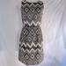 J. Crew Dresses | J. Crew Black & Cream Diamond Ikat Print Textured Cotton Sleeveless Dress 4 | Color: Black/Cream | Size: 4