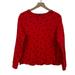 Kate Spade Tops | Kate Spade New York Women's Long Sleeve Crew Neck Polka Dot Top Size S Red Black | Color: Black/Red | Size: S