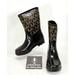 Michael Kors Shoes | Michael Kors Women's Black Rubber Waterproof Mk Mid Rainboot Size 7 1782 | Color: Black/Tan | Size: 7