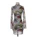 Shein Casual Dress - Bodycon High Neck Long sleeves: Silver Dresses - Women's Size Small