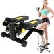 Twist Stepper Exercise Machine, Portable Fitness Twist Stair Stepper with LCD Display and Resistance Bands, Mini Stepper for Living Room, Office, Gym