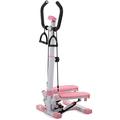 Stepper Machine, Home Stepper with Handle Hand Grip Workout Fitness Machine Sport Exercise Gym (Pink White B)