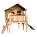 AXI Sophie Playhouse, Playhouse for Kids Outdoor, sandpit, yellow slide | Wooden Playhouse for the garden/outdoor in brown & green from FSC wood | Playhouse, Playhouse for Kids Outdoor