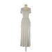 Eloges Casual Dress - Maxi: White Stripes Dresses - Women's Size Medium