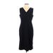 Ann Taylor Casual Dress - Sheath V-Neck Sleeveless: Black Solid Dresses - Women's Size 12