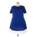 Shein Casual Dress - Mini Crew Neck Short sleeves: Blue Color Block Dresses - Women's Size 4X