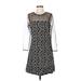 Plenty By Tracy Reese Casual Dress - Mini High Neck 3/4 sleeves: Black Dresses - Women's Size 4