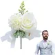 Boutonnières de roses artificielles pour les meilleurs hommes fleurs de marié corsage de marié