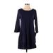 LOGO Casual Dress - Shift: Blue Dresses - Women's Size Small