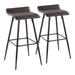 GOODSILO Contemporary Fixed-Height Bar Stool in Steel & Faux Leather Leather/Metal/Faux leather | 32.5 H x 15 W x 15 D in | Wayfair KK-23120459
