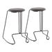 GOODSILO Contemporary Counter Stool in Black Steel & Black Faux Leather Leather/Metal/Faux leather | 25.75 H x 19.5 W x 18 D in | Wayfair