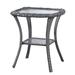 Hummuh Carolina Coffee Table Glass/Wicker/Rattan in Gray | Outdoor Furniture | Wayfair SS026