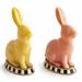 MacKenzie-Childs Milk Rabbits, Set of 2 Resin in Black/Orange/Yellow | 7.75 H x 2.75 W x 5 D in | Wayfair 35514-2206