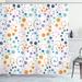 East Urban Home Grunge Polka Dots Spots Backdrop Motif Retro Nostalgic Aesthetic Image Shower Curtain Set Polyester | 84"H x 69"W | Wayfair