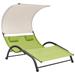 Brayden Studio® Double Sun Lounger w/ Canopy PVC-Coated Polyester Green Metal | 74.8 H x 62.2 W x 53.9 D in | Outdoor Furniture | Wayfair