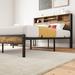 17 Stories Bechette Platform Storage Bed Wood & Metal/Metal in Black/Brown | 39.45 H x 54.49 W x 81.34 D in | Wayfair