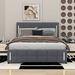 Brayden Studio® Breseis Bed w/ Hydraulic Storage System & LED Light Upholstered/Linen in Gray | 43.7 H x 59 W x 80.7 D in | Wayfair