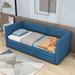 Latitude Run® Kiswanna Twin Size Corduroy Daybed w/ Two Drawers & Slats Upholstered/Corduroy in Blue | 30 H x 44 W x 80 D in | Wayfair