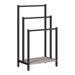 17 Stories Quilt Rack Wood/Metal/Manufactured Wood in Gray/Black | 31.9 H x 16.9 W x 11 D in | Wayfair B4750845BE0C49F4A8E925716017DE82