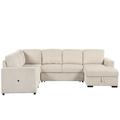 Brown Sectional - Latitude Run® Modular Sofa w/ Storage Chaise Lounge Corduroy | 36.6 H x 116.5 W x 90.6 D in | Wayfair