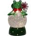 The Holiday Aisle® 8.66”H Frog Lantern - LED Lights, Water Spinning Glitter, Battery Operated Resin in Brown/Green | Wayfair