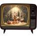 The Holiday Aisle® 12.3" Acrylic Retro TV Village - LED, Water Spinning Glitter, 8 Music, Battery - Hand-Painted Resin Resin | Wayfair