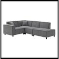 Gray Sectional - Latitude Run® Sectional Sofa, L-Shaped Couch w/ 2 Free Pillows,5-Seat Couch w/ Chaise Lounge For Living Room Chenille | Wayfair