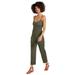 Cargo Jumpsuit (Size 5X) Olive Night, Rayon,Polyester,Spandex