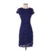 Elie Tahari Casual Dress - Sheath: Purple Solid Dresses - Women's Size 2