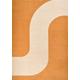 Tapis de salon à poils ras motif vague - Ocre - 160x230 cm