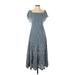 Saylor Casual Dress - Midi: Blue Dresses - Women's Size Small