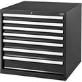 Global Industries Modular Drawer Cabinet 7 Drawers with Lock Without Dividers 30 x 27 x 29.5 in. - Black