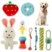 9Pcs Doll dog chew toys Dog Chew Toys for Aggressive Chewers Rabbit Puppy Teething Toys Pet Dog Toothbrush Chew Rope Toys Rabbit Doll with Squeaky Toys for Puppy Small Medium Dogs Teething Cleaning