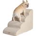 EHEYCIGA Curved Dog Stairs for High Beds 19.7 H 4-Step Dog Steps for Small Dogs and Cats Pet Stairs for High Bed Climbing Non-Slip Balanced Pet Step Indoor Beige