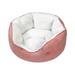 Dog Bed Cat Beds for Indoor Cats Pet Bed for Puppy and Kitty Round Super Soft Plush Flannel Puppy Beds with Slip-Resistant Bottom M 24.8*20.8*7.8inch Pink