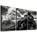 ONETECH Posters 1800s Old Style Old Train Locomotive Steam Engine Poster Vintage Black And White Poster Canvas Painting Posters And Prints Wall Art Pictures for Living Room Decor 12 x16 X3 Panels