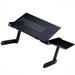 Adjustable Laptop Stand Portable Folding Computer Desk with Side Mount Mouse Pad (Black)