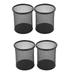 4pcs Round Wire Pen Holder Metal Pencil Holder Stury Brush Pot for Students Office Workers(Black)