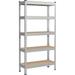 SONGMICS 5-Tier Storage Shelves Metal Garage Storage Boltless Assembly Adjustable Shelving Unit 11.8 x 29.5 x 59.1 Inches Load 1929 lb for Shed Warehouse Basement Kitchen Silver