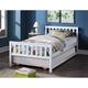 White Twin Bed with Convenient Pull-Out Trundle Solid Pine Wood Platform Design with Slatted Headboard and Footboard No Box Spring Needed Perfect for Guest Rooms and Small Spaces