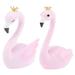 2 Pcs Decor Flamingo Statue Yard Flamingos Flamingo Ornament Car Birthday Cake Resin